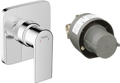 Set de finition pour mitigeur de douche encastré Hansgrohe Vernis Shape avec corps d'encastrement