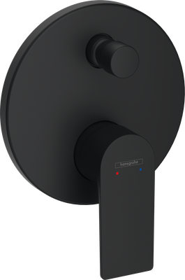 Set de finition pour mitigeur de bain / douche encastré Hansgrohe Rebris E en noir mat