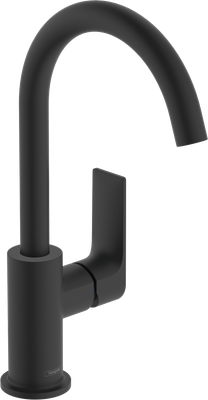 Mitigeur de lavabo Hansgrohe Rebris E 210 avec bec orientable et tirette et vidage en noir mat
