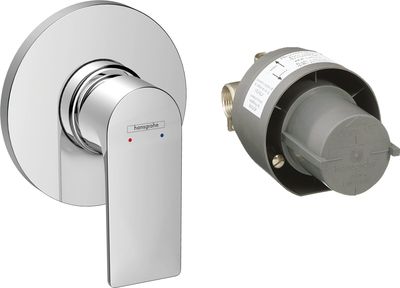 Set de finition pour mitigeur de douche encastré Hansgrohe Rebris E avec corps d'encastrement