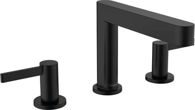 Mélangeur de lavabo 3 trous Hansgrohe Finoris 110 avec bonde push-open en noir mat