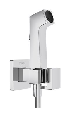 Douchette hygiénique pour WC Hansgrohe E pour eau mitigée avec support et flexible