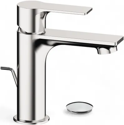 Mitigeur de lavabo Remer Energy 100 en laiton chromé avec tirette et vidage