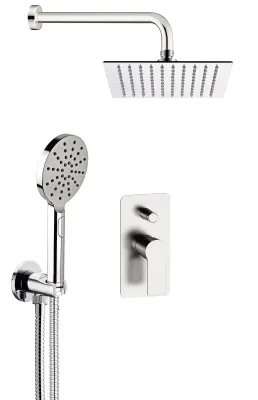 Ensemble de douche encastré Remer Energy 250 mm en laiton chromé