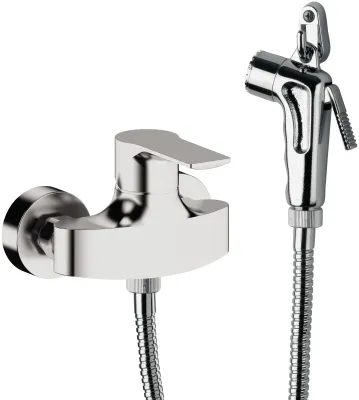Ensemble hygiénique de WC avec mitigeur apparent Remer Energy en laiton chromé