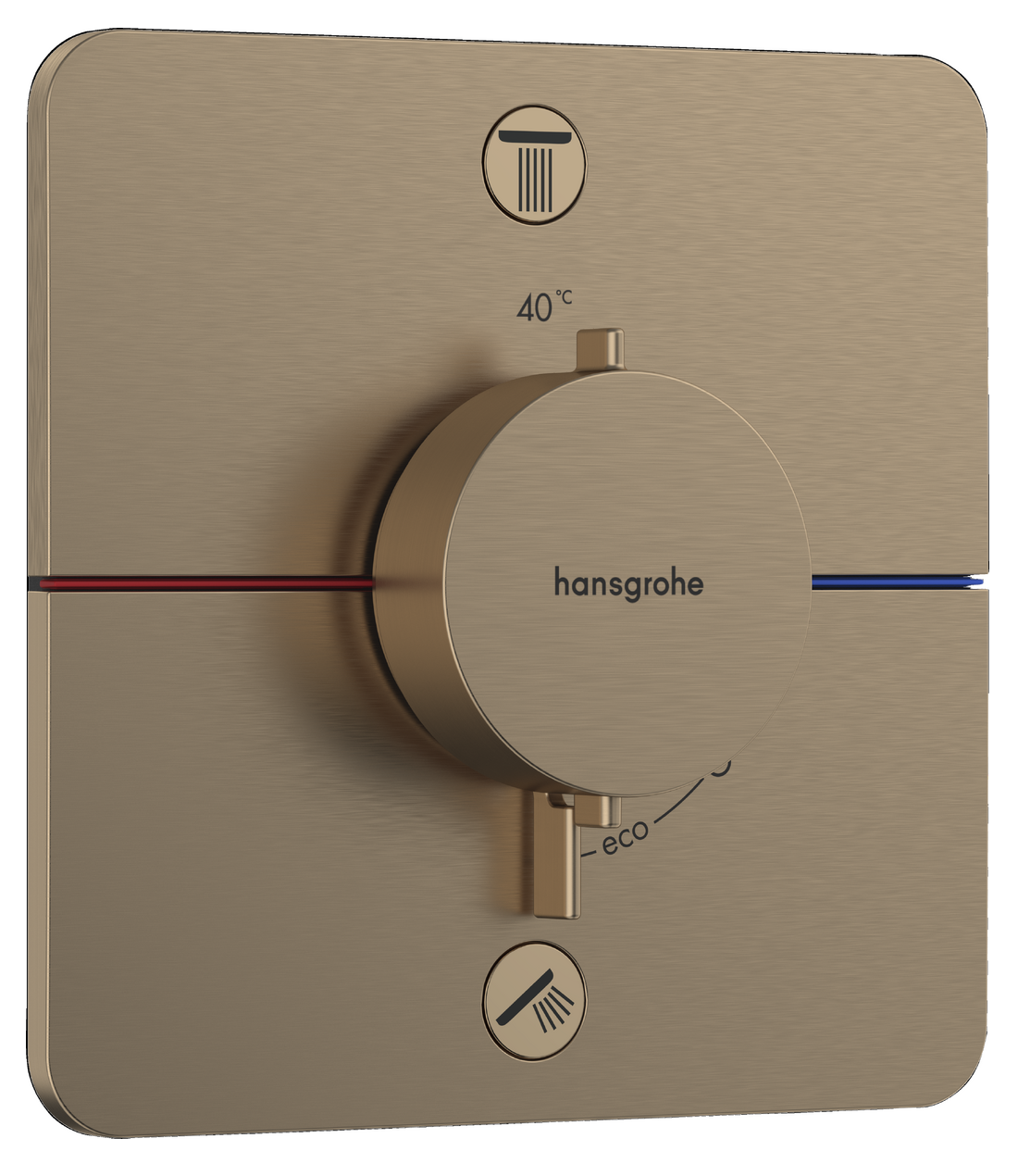 Set de finition pour mitigeur thermostatique encastré Hansgrohe ShowerSelect Comfort Q en bronze brossé