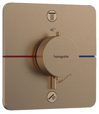 Set de finition pour mitigeur thermostatique encastré Hansgrohe ShowerSelect Comfort Q en bronze brossé