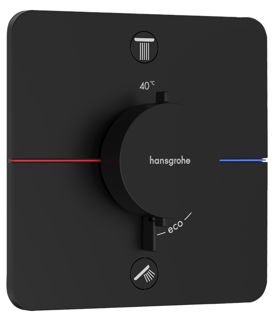 Set de finition pour mitigeur thermostatique encastré Hansgrohe ShowerSelect Comfort Q en noir mat