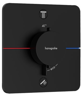Set de finition pour mitigeur thermostatique encastré Hansgrohe ShowerSelect Comfort Q en noir mat