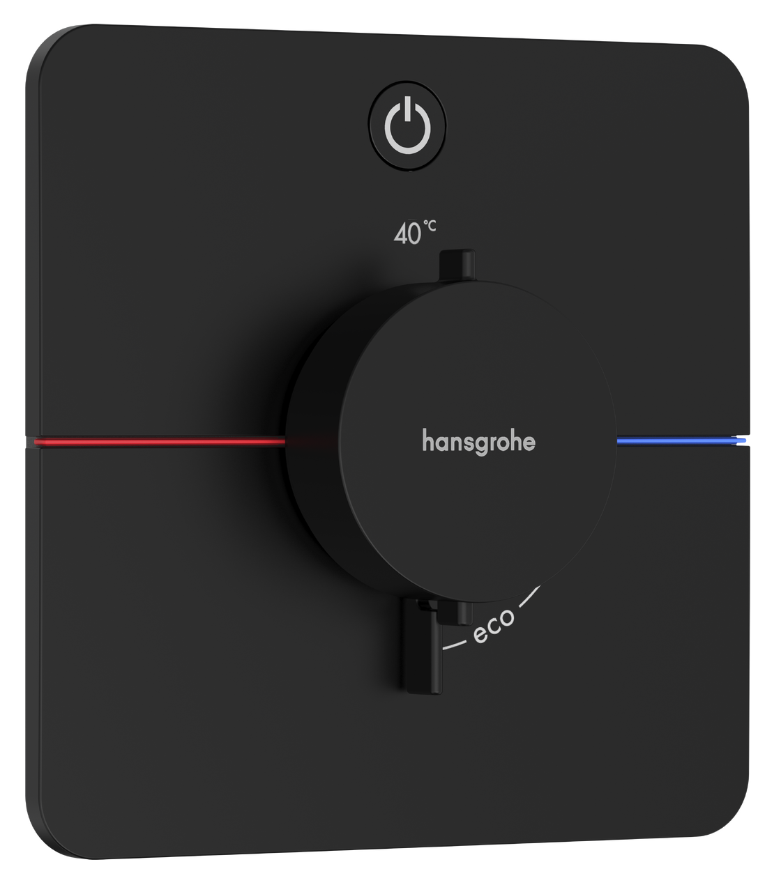 Set de finition pour mitigeur thermostatique encastré Hansgrohe ShowerSelect Comfort Q avec 1 fonction en noir mat
