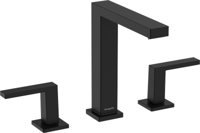 Mélangeur de lavabo 3 trous Hansgrohe Tecturis E 150 avec bonde Push-Open en noir mat