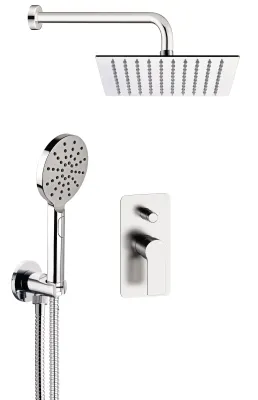 Ensemble de douche encastré Remer Energy 300 mm en laiton chromé