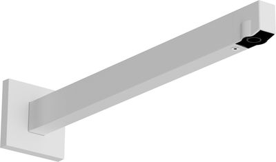 Bras de douche mural Hansgrohe E 390 mm avec rosace carrée en blanc mat