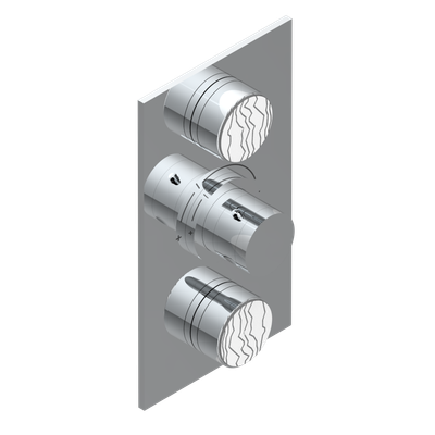 Set de finition THG pour douche thermostatique à encastrer 2 fonctions avec inverseur - Collection "Yoko Ice"