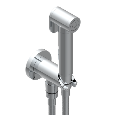 Ensemble hygiénique de WC THG avec douchette à gâchette, flexible et butée de sécurité intégrée sortie murale - Collection "Yoko Delta Howlite"