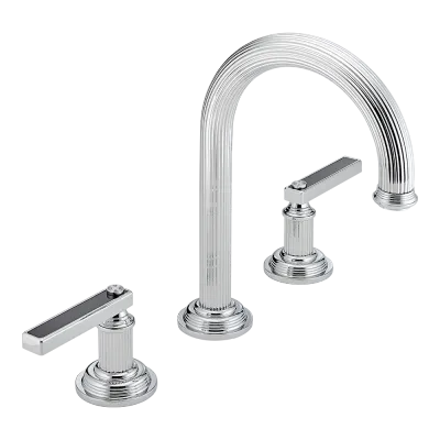 Mélangeur de lavabo 3 trous THG avec vidage - Collection "Grand Central Onyx noir"