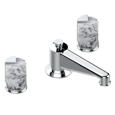 Mélangeur de lavabo 3 trous THG avec vidage - Collection "Le 9 Howlite"