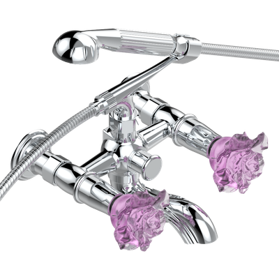 Mélangeur de bain / douche avec douchette et flexible THG Paris - Collection "Rose"