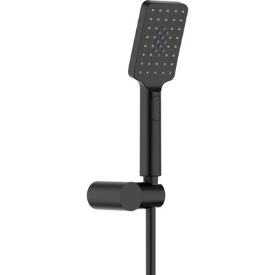 Pommeau de douche Deante Alpinia noir mat avec douchette et flexible de 1,50 m inclus.