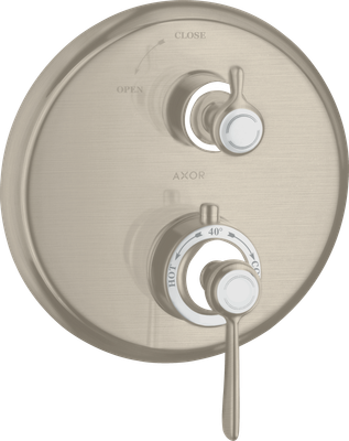 Set de finition pour mitigeur de douche encastré thermostatique haut débit AXOR Montreux en nickel brossé