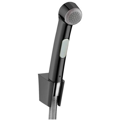 Douchette WC Hansgrohe pour toilette intime bidette - Finition : Noir chromé brossé (flexible de 1,6 m)