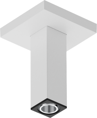 Bras de douche plafonné Hansgrohe 100 mm avec rosace carrée en blanc mat