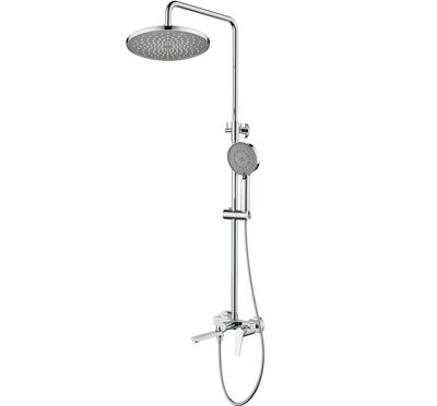 Colonne de douche Showerpipe Neo Ivo 225 avec mitigeur de douche, douchette à main 3 jets et bec verseur en chromé