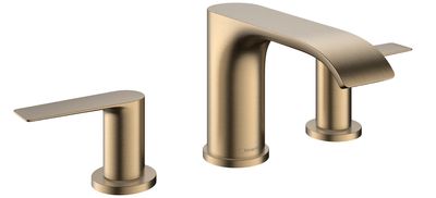 Mélangeur de lavabo 3 trous Hansgrohe Vivenis 90 avec tirette et vidage en bronze brossé