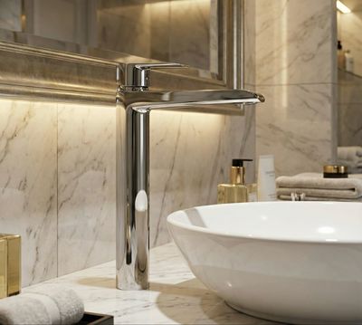 Mitigeur de lavabo rehaussé Deante Corio 253 sans bonde en chromé