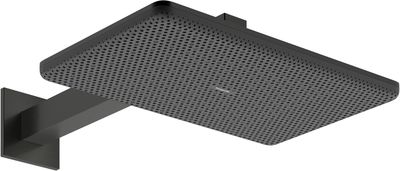 Douche de tête Hansgrohe Raindance Alive Q 340 2 jets avec bras de douche en noir chromé brossé