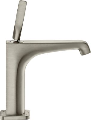 Mitigeur de lavabo AXOR Citterio E 130 avec tirette et vidage en acier inoxydable brossé