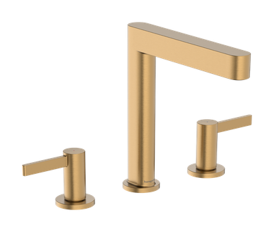 Mélangeur de lavabo 3 trous Hansgrohe Finoris 160 avec bonde push-open en bronze brossé