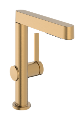 Mitigeur de lavabo Hansgrohe Finoris 230 avec douchette extractible 2 jets et bonde push-open en bronze brossé