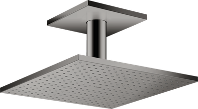 Pommeau de douche carré Axor ShowerSolutions 300 en chrome poli avec montage au plafond.