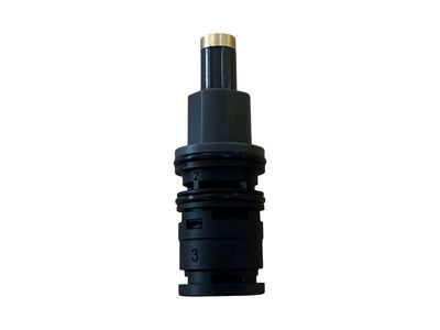 Cartouche de valve à clic noire pour mitigeur de baignoire autoportant Silia, dessus doré, numéros 2 et 3.