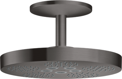 Douche de tête AXOR One 280 2 jets avec raccordement au plafond 100 mm en noir chromé brossé