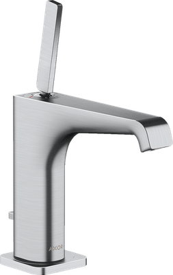 Mitigeur de lavabo AXOR Citterio E 130 avec tirette et vidage en chromé brossé