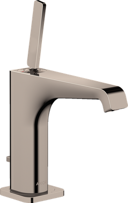 Robinet AXOR Citterio E 130 en nickel poli avec poignée extractible et bonde.