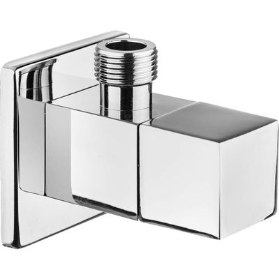 Robinet d'arrêt carré Deante avec cartouche en céramique 1/2" - 3/8" finition chromée brillante.