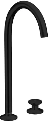 Robinet mitigeur de lavabo AXOR One Select 260 noir mat avec bonde à ouverture par pression.