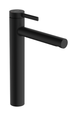 Robinet de lavabo Hansgrohe Zesis S 230 CoolStart en noir mat avec poignée extractible et bonde.