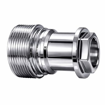 Écrou de mélangeur encastré à six pans Hansgrohe Axor, finition chromée, extrémité filetée, raccord hexagonal.