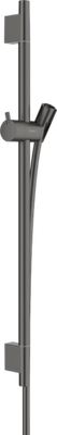 Barre de douche Hansgrohe Unica S Puro 65 cm, avec support de douchette et flexible 160 cm en noir chromé brossé
