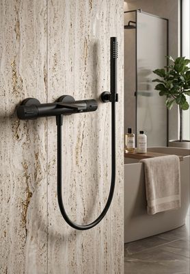 Mitigeur thermostatique de bain / douche THG mural - Collection "Alose"