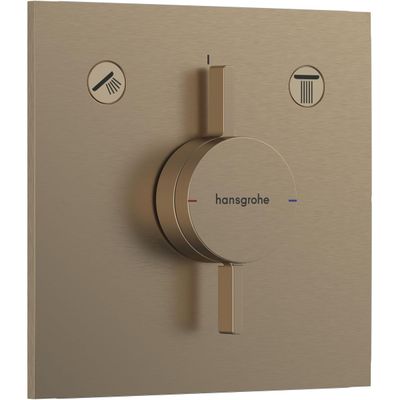 Set de finition pour mitigeur mécanique encastré Hansgrohe DuoTurn E avec 2 fonctions en bronze brossé