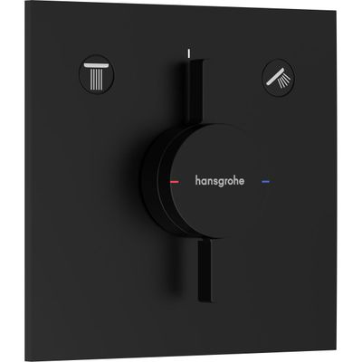 Set de finition pour mitigeur mécanique encastré Hansgrohe DuoTurn E avec 2 fonctions en noir mat