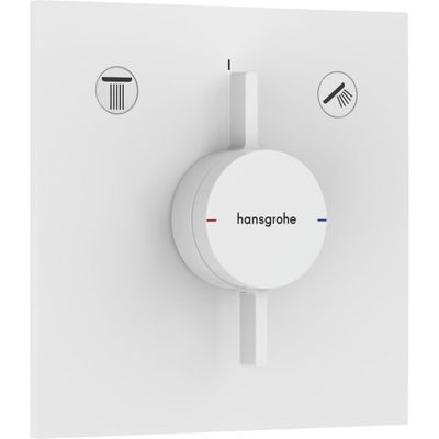 Set de finition pour mitigeur mécanique encastré Hansgrohe DuoTurn E avec 2 fonctions en blanc mat