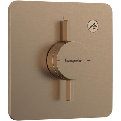 Set de finition pour mitigeur mécanique encastré Hansgrohe DuoTurn Q avec 1 fonction en bronze brossé