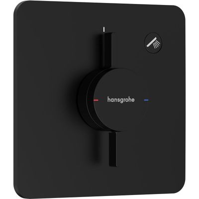Set de finition pour mitigeur mécanique encastré Hansgrohe DuoTurn Q avec 1 fonction en noir mat