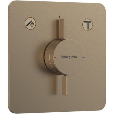 Set de finition pour mitigeur mécanique encastré Hansgrohe DuoTurn E avec 2 fonctions en bronze brossé